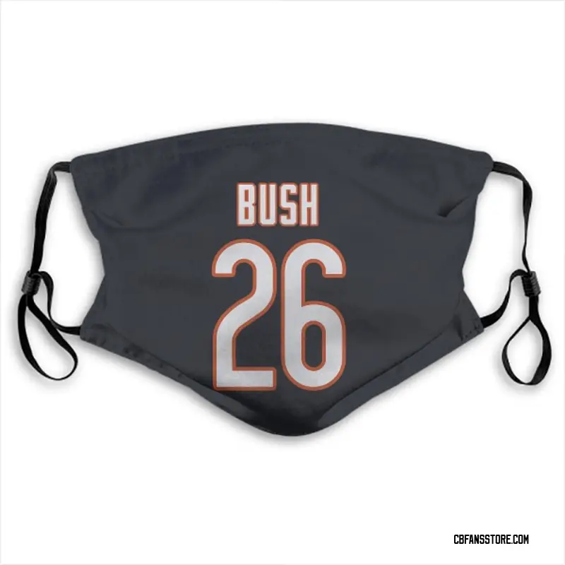 Deon Bush Chicago Bears Jersey Name & Number Face Mask - Navy Blue