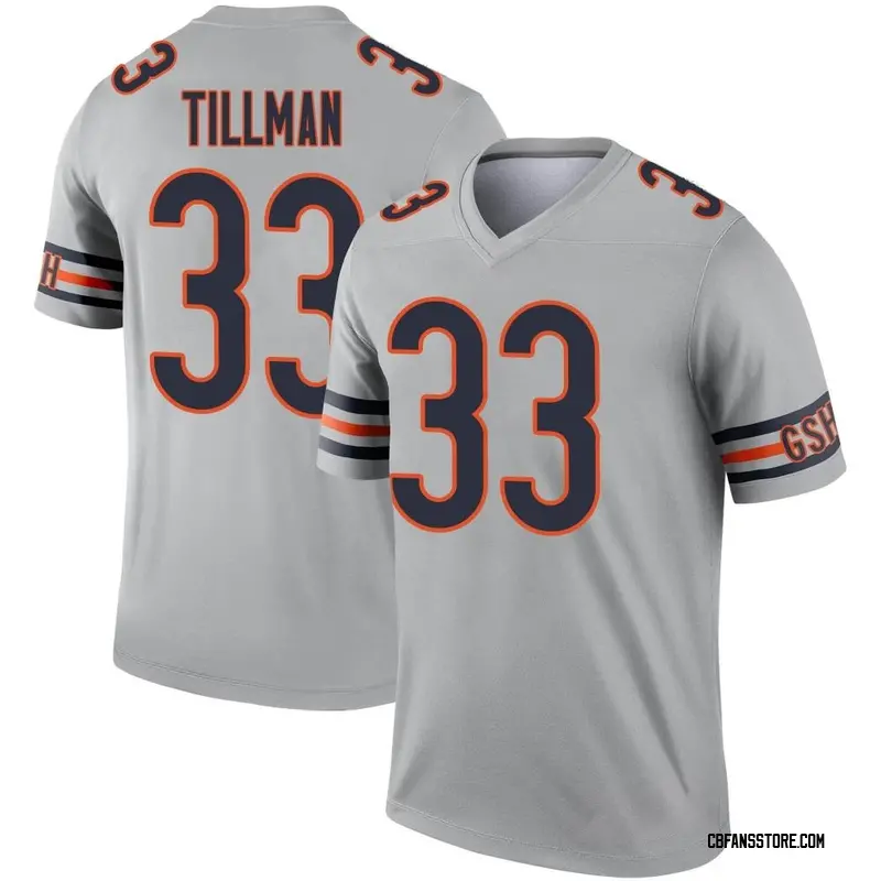Men's Charles Tillman Chicago Bears Inverted Silver Jersey - Legend